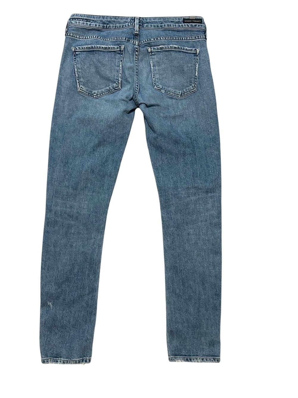 Citizens of Humanity Racer Low Rise Skinny Distressed Medium Wash Denim Jeans - Picture 7 of 15